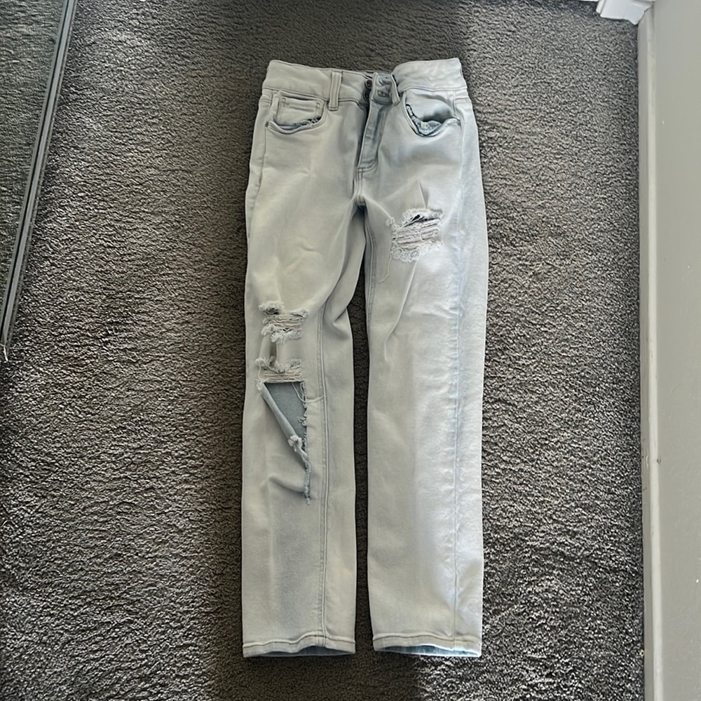 Ripped jeans bleached